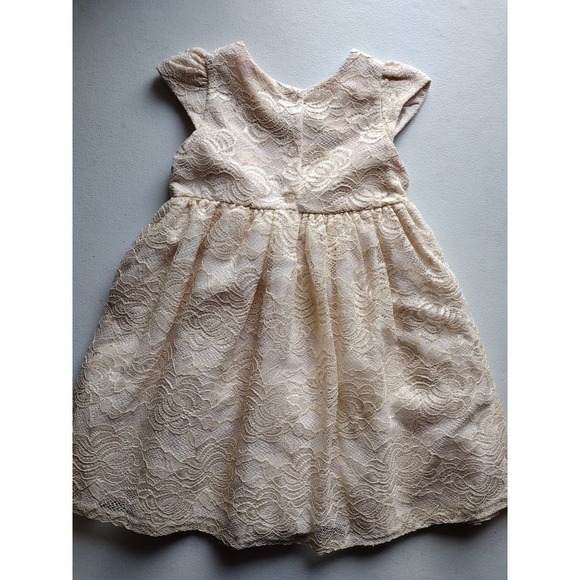 Mia & Mimi Champagne Gold Lace Dress 3T Toddler Girls Special Occasion Flower - Picture 5 of 6